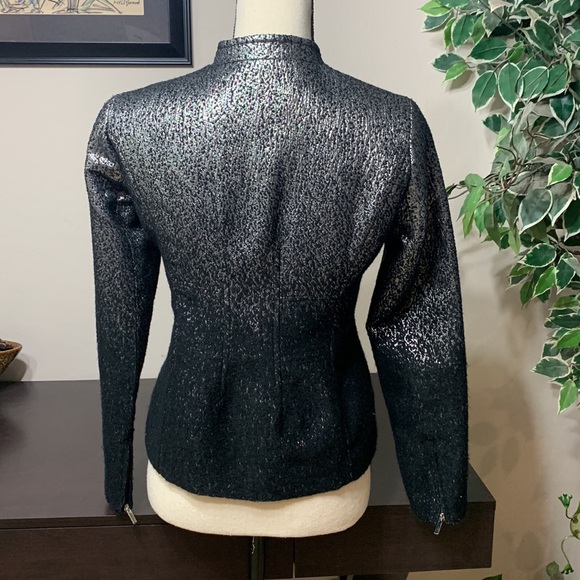 Jones New York Signature Petite Black & Silver Jacket Size 2P - Picture 4 of 8